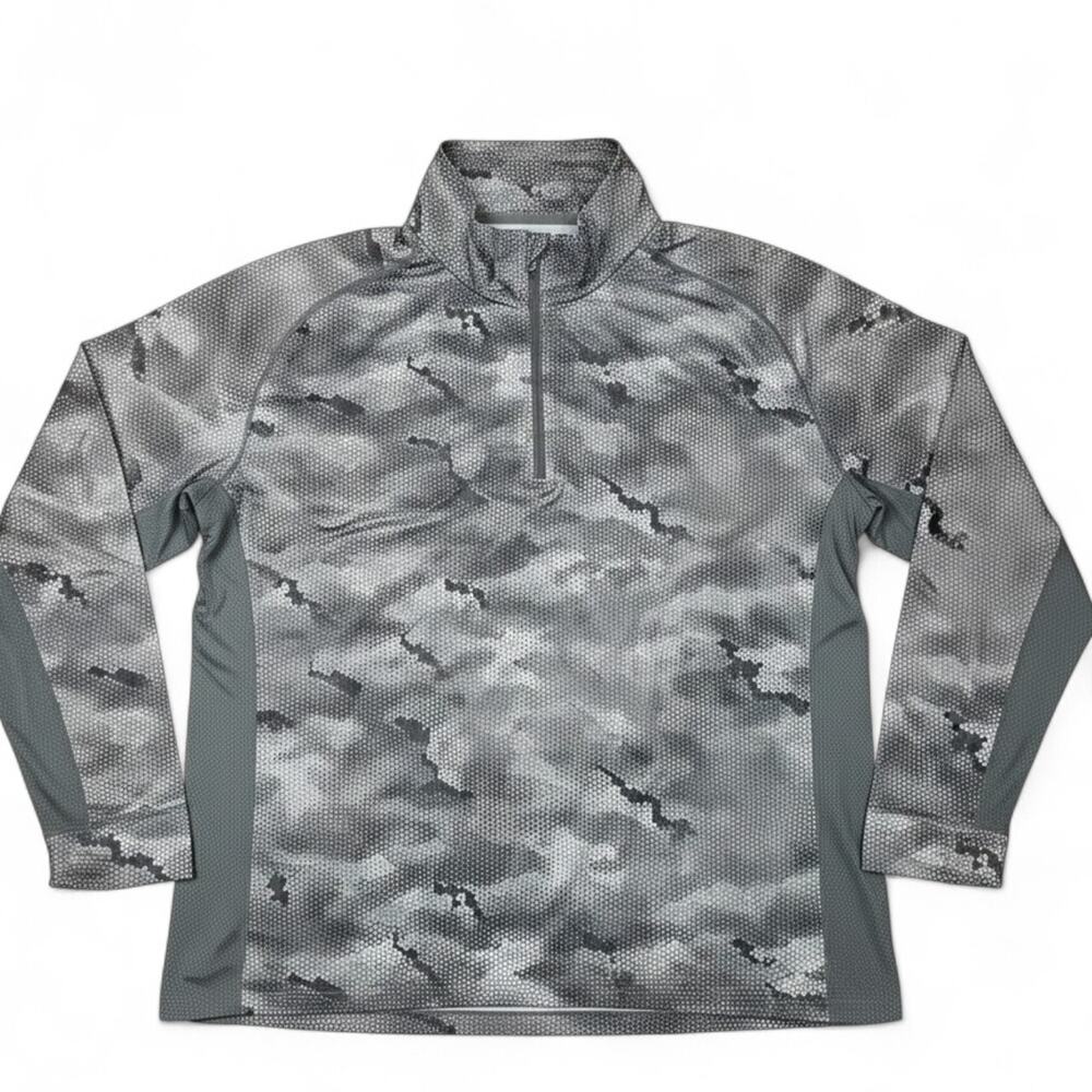 SIMMS SolarFlex Fishing Long Sleeve 1/4 Zip Men's 2XL Camo Performance UPF 50
